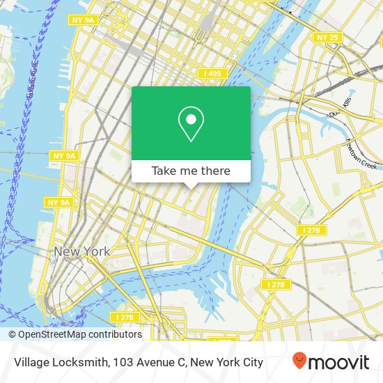 Mapa de Village Locksmith, 103 Avenue C