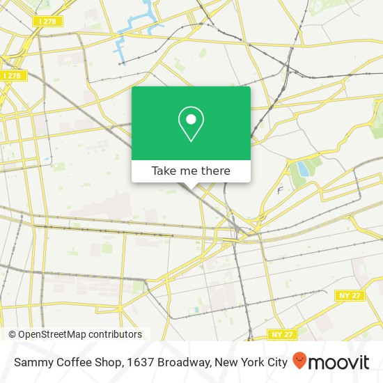 Mapa de Sammy Coffee Shop, 1637 Broadway