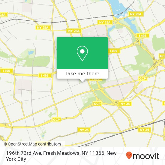 Mapa de 196th 73rd Ave, Fresh Meadows, NY 11366