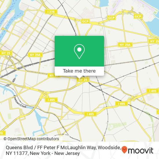 Mapa de Queens Blvd / FF Peter F McLaughlin Way, Woodside, NY 11377