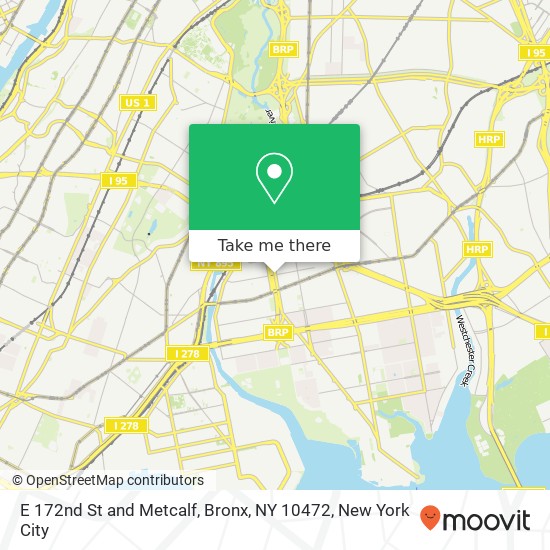 E 172nd St and Metcalf, Bronx, NY 10472 map