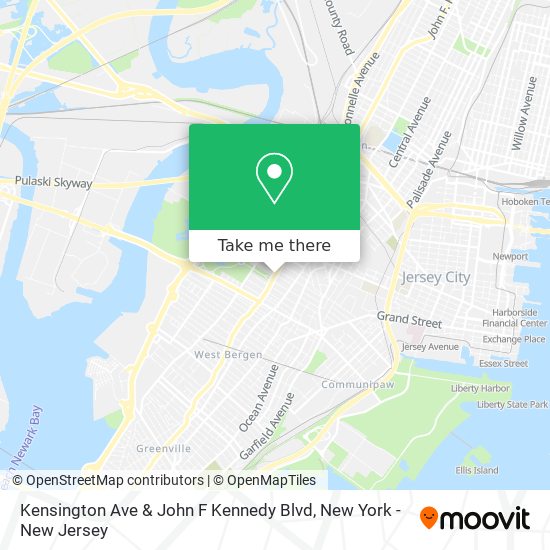 Kensington Ave & John F Kennedy Blvd map