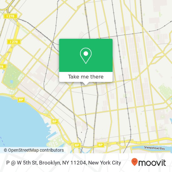 Mapa de P @ W 5th St, Brooklyn, NY 11204