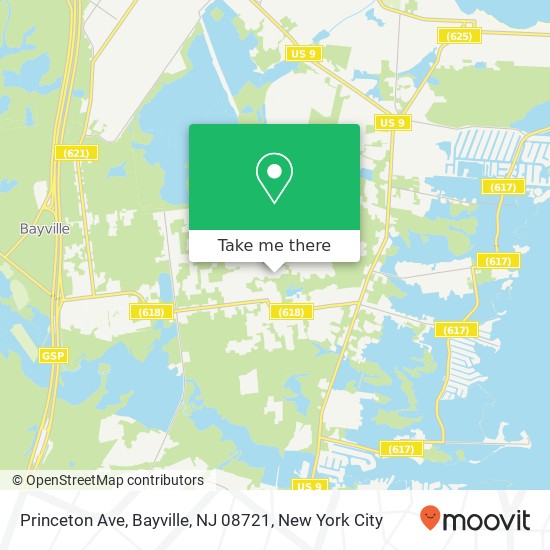 Mapa de Princeton Ave, Bayville, NJ 08721