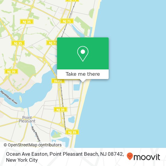 Mapa de Ocean Ave Easton, Point Pleasant Beach, NJ 08742