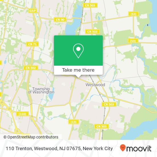 Mapa de 110 Trenton, Westwood, NJ 07675