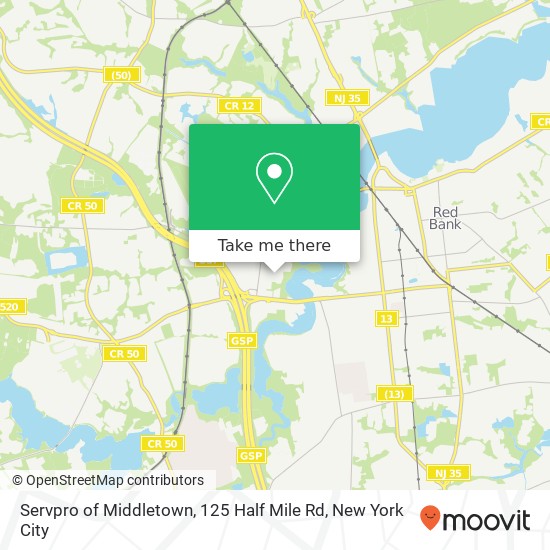 Servpro of Middletown, 125 Half Mile Rd map