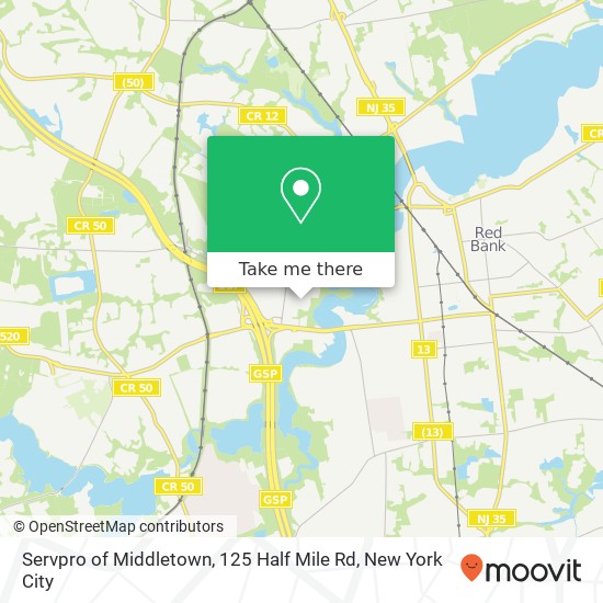 Mapa de Servpro of Middletown, 125 Half Mile Rd