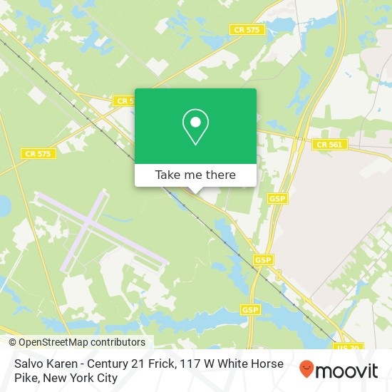 Salvo Karen - Century 21 Frick, 117 W White Horse Pike map