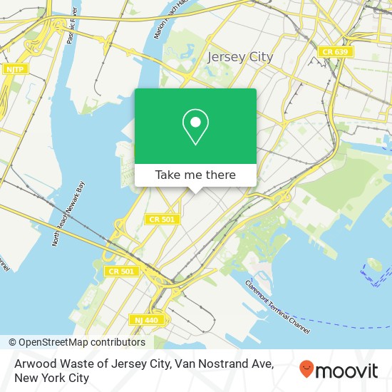 Arwood Waste of Jersey City, Van Nostrand Ave map