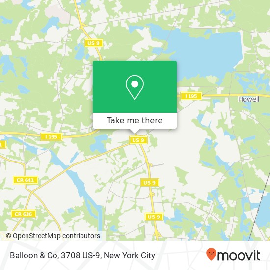 Mapa de Balloon & Co, 3708 US-9