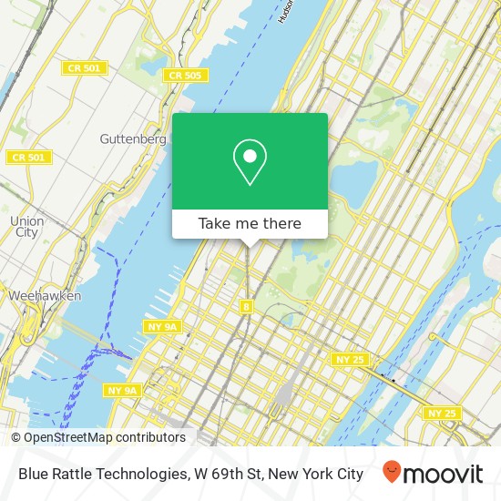 Mapa de Blue Rattle Technologies, W 69th St