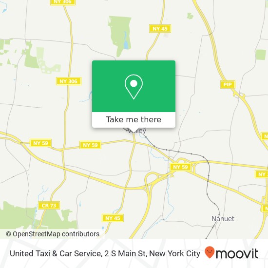 Mapa de United Taxi & Car Service, 2 S Main St