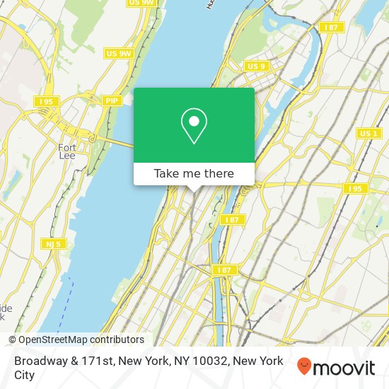 Mapa de Broadway & 171st, New York, NY 10032