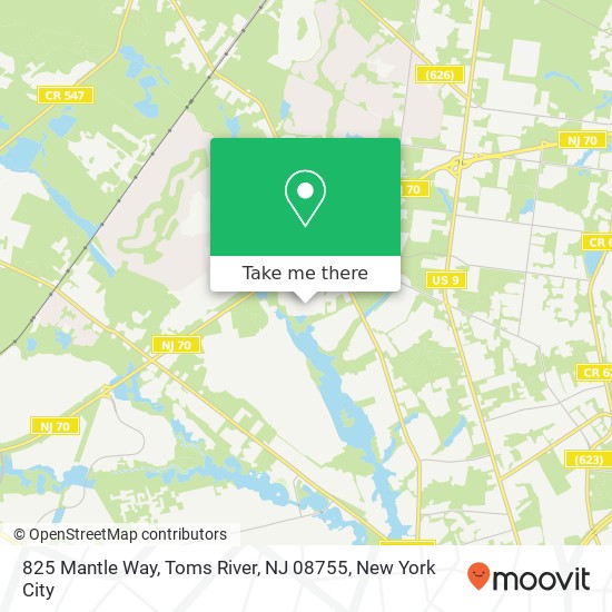 Mapa de 825 Mantle Way, Toms River, NJ 08755
