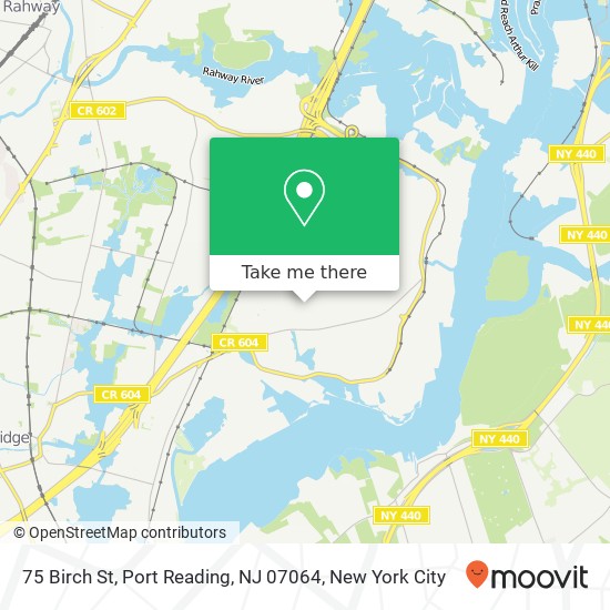 Mapa de 75 Birch St, Port Reading, NJ 07064