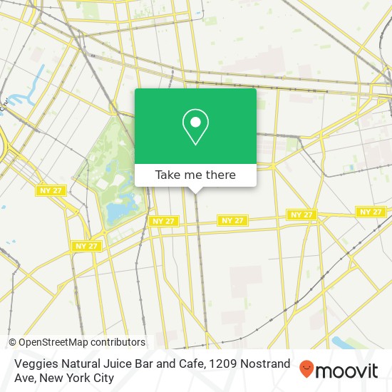 Mapa de Veggies Natural Juice Bar and Cafe, 1209 Nostrand Ave