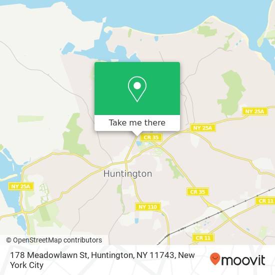 Mapa de 178 Meadowlawn St, Huntington, NY 11743