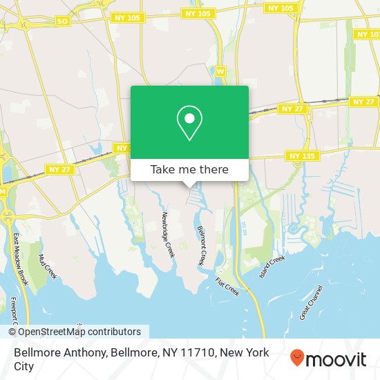 Mapa de Bellmore Anthony, Bellmore, NY 11710