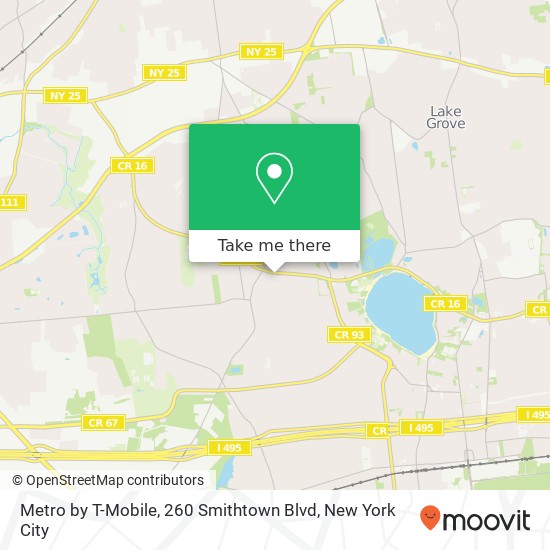 Mapa de Metro by T-Mobile, 260 Smithtown Blvd