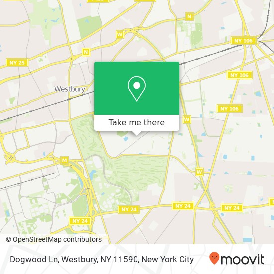 Mapa de Dogwood Ln, Westbury, NY 11590