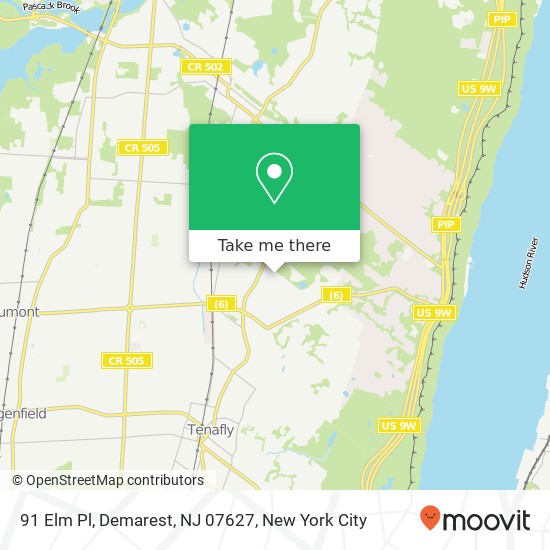 Mapa de 91 Elm Pl, Demarest, NJ 07627