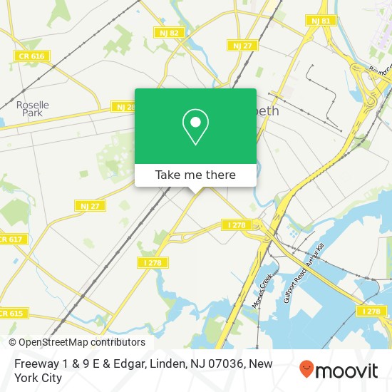 Freeway 1 & 9 E & Edgar, Linden, NJ 07036 map