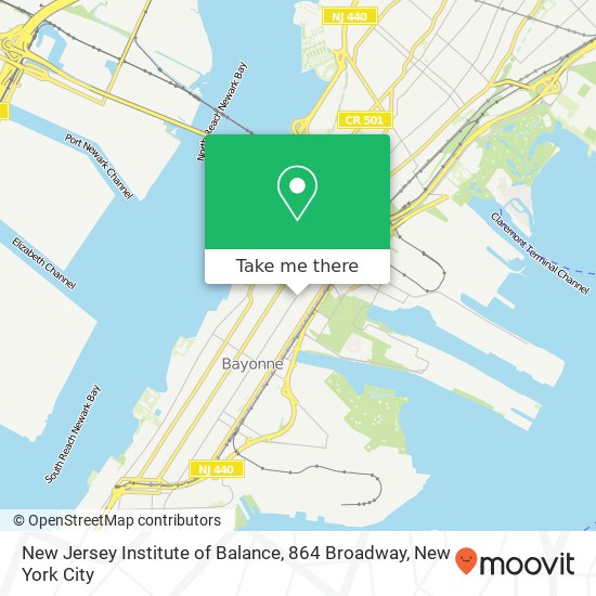Mapa de New Jersey Institute of Balance, 864 Broadway
