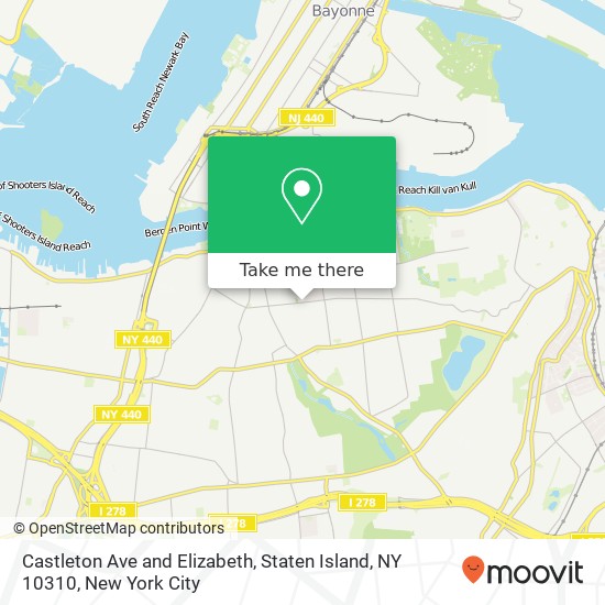 Castleton Ave and Elizabeth, Staten Island, NY 10310 map