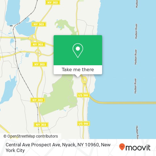 Mapa de Central Ave Prospect Ave, Nyack, NY 10960