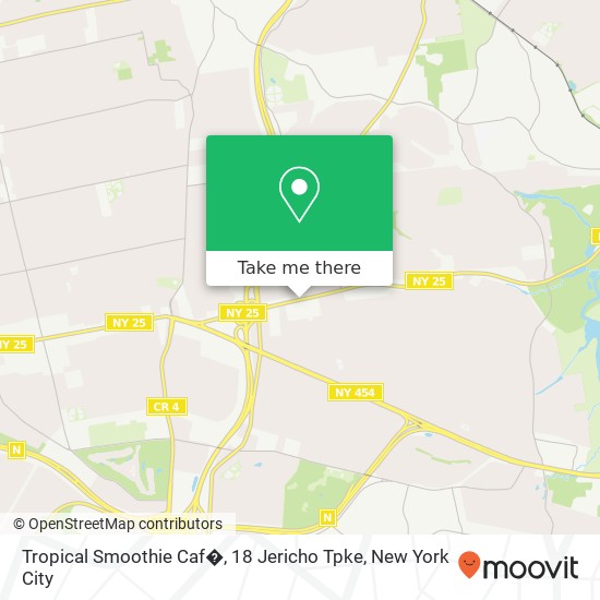 Mapa de Tropical Smoothie Caf�, 18 Jericho Tpke