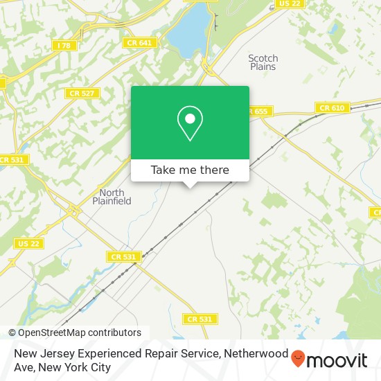 New Jersey Experienced Repair Service, Netherwood Ave map