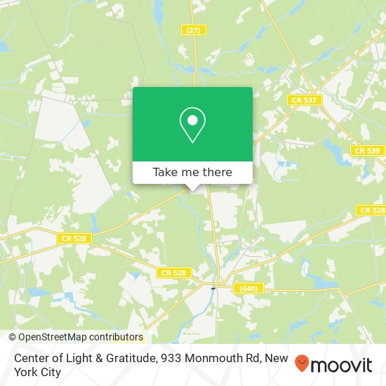 Mapa de Center of Light & Gratitude, 933 Monmouth Rd