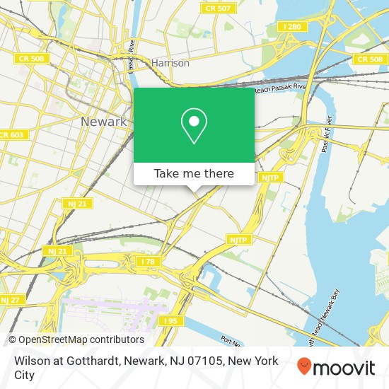 Mapa de Wilson at Gotthardt, Newark, NJ 07105