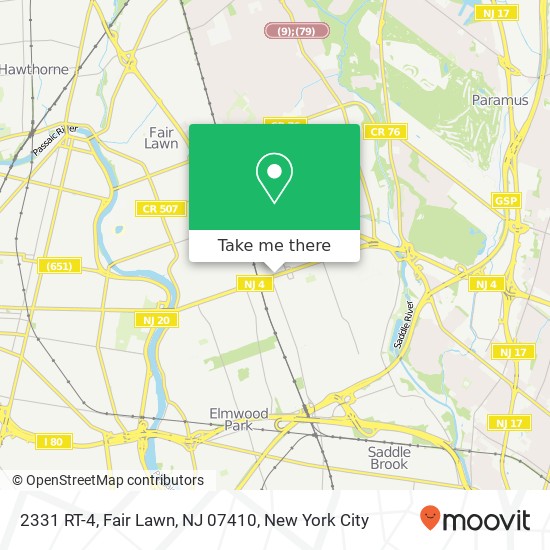 Mapa de 2331 RT-4, Fair Lawn, NJ 07410