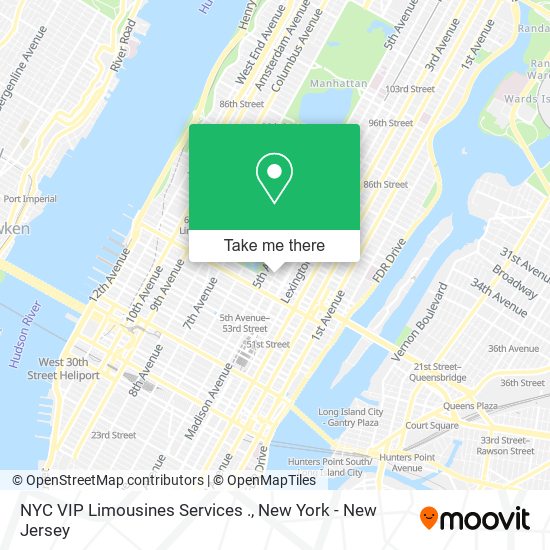 Mapa de NYC VIP Limousines Services .