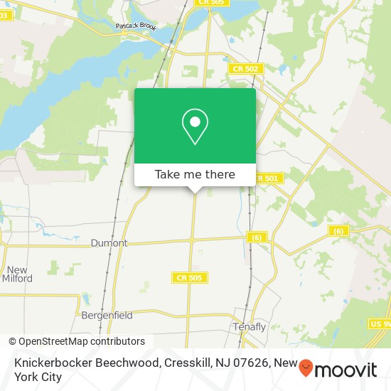 Mapa de Knickerbocker Beechwood, Cresskill, NJ 07626