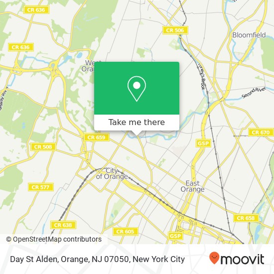 Mapa de Day St Alden, Orange, NJ 07050