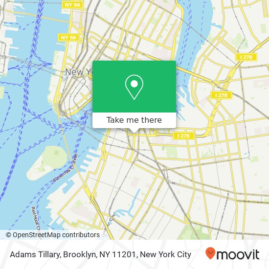 Mapa de Adams Tillary, Brooklyn, NY 11201
