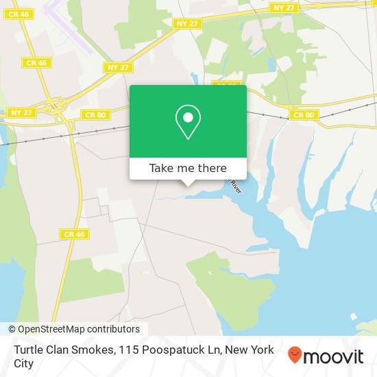 Mapa de Turtle Clan Smokes, 115 Poospatuck Ln