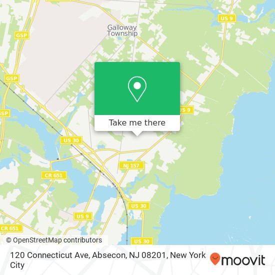 Mapa de 120 Connecticut Ave, Absecon, NJ 08201