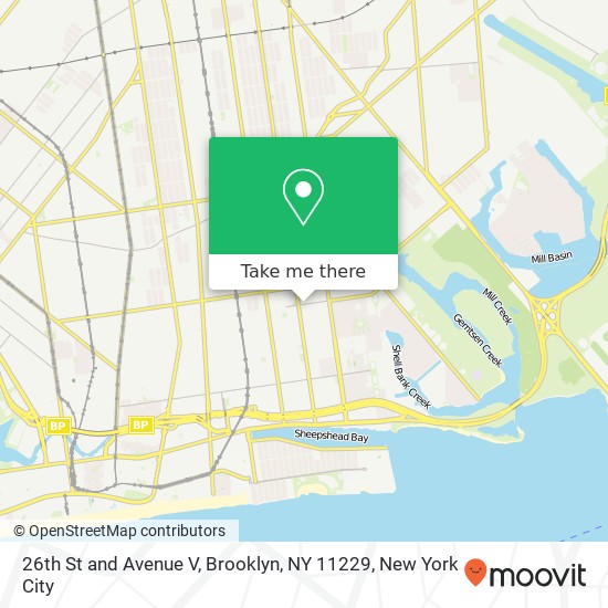 Mapa de 26th St and Avenue V, Brooklyn, NY 11229