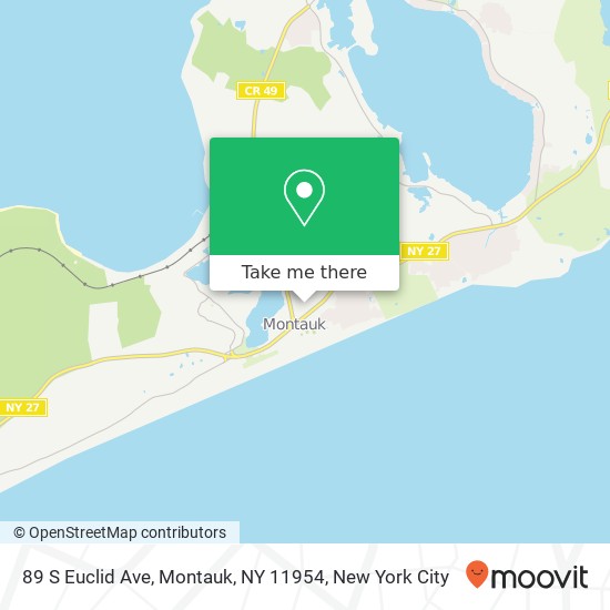 Mapa de 89 S Euclid Ave, Montauk, NY 11954