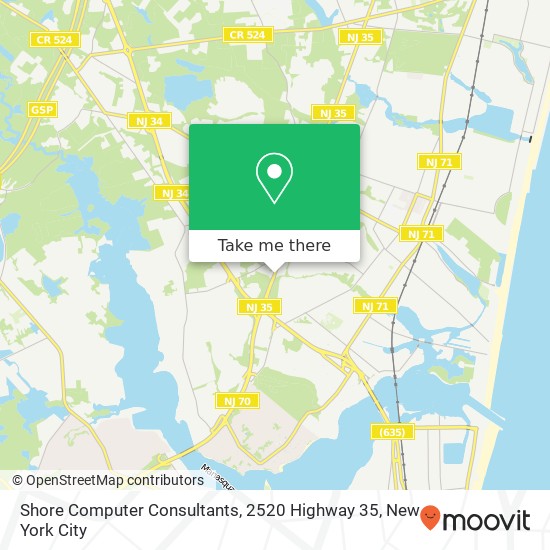 Shore Computer Consultants, 2520 Highway 35 map