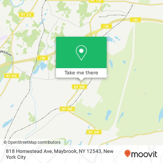 818 Homestead Ave, Maybrook, NY 12543 map