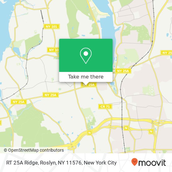 Mapa de RT 25A Ridge, Roslyn, NY 11576
