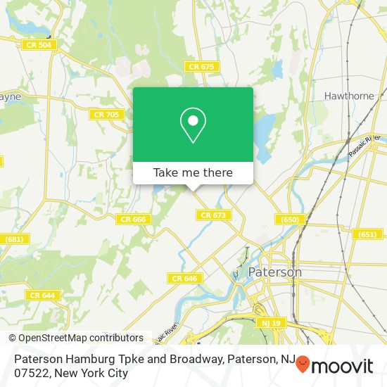 Mapa de Paterson Hamburg Tpke and Broadway, Paterson, NJ 07522