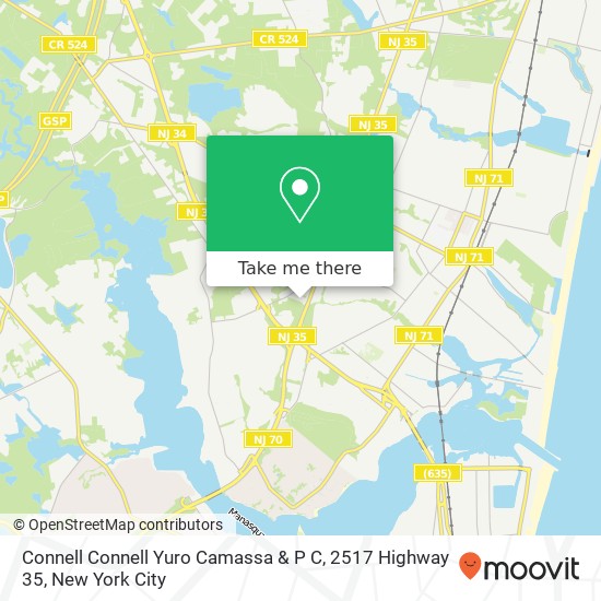 Mapa de Connell Connell Yuro Camassa & P C, 2517 Highway 35