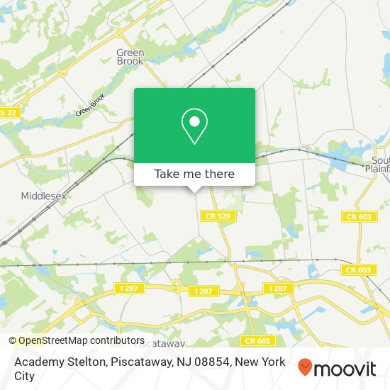 Mapa de Academy Stelton, Piscataway, NJ 08854