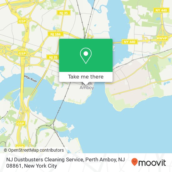 Mapa de NJ Dustbusters Cleaning Service, Perth Amboy, NJ 08861